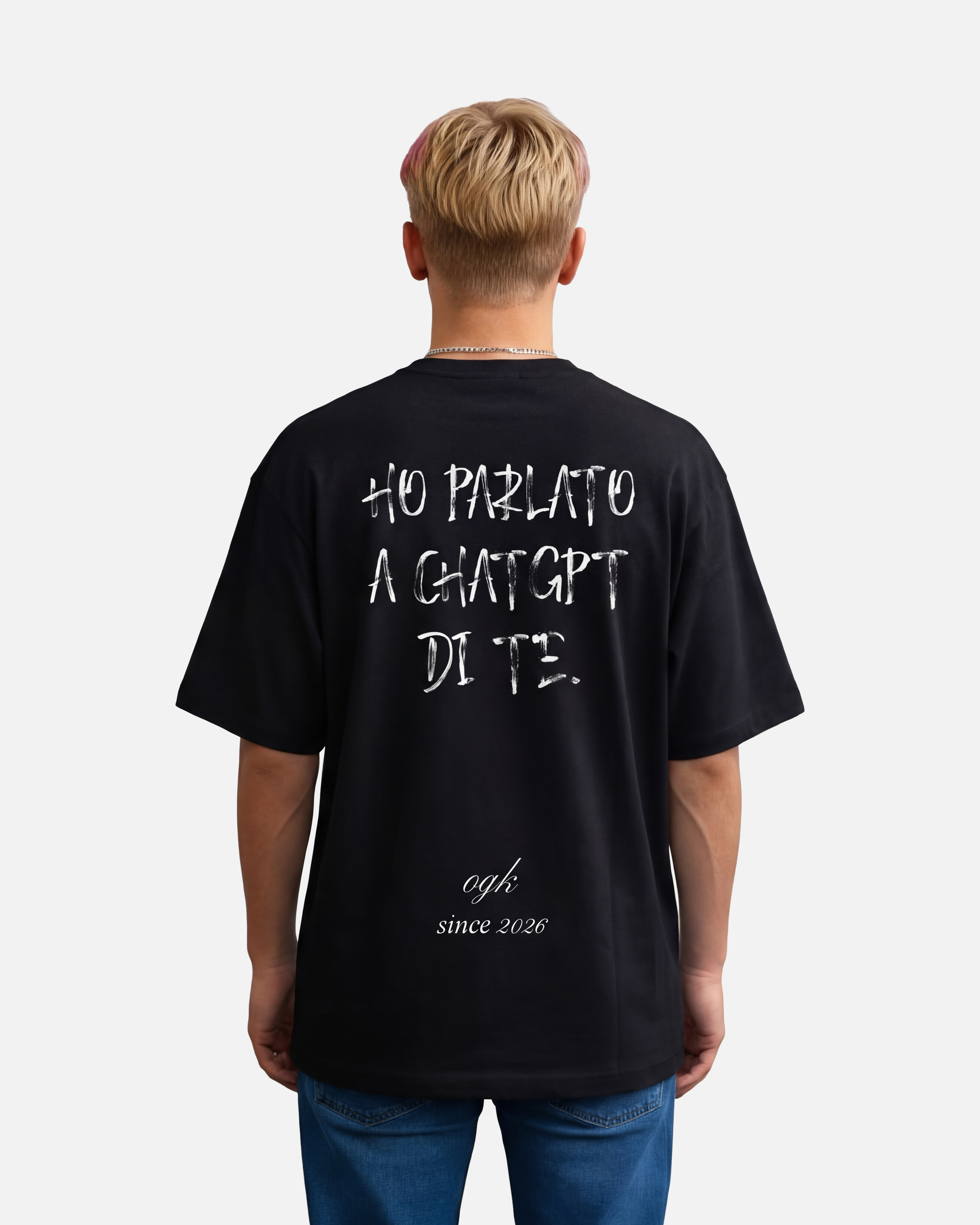 OGK "Ho parlato a ChatGPT di te" Black | T-SHIRT OVERSIZE