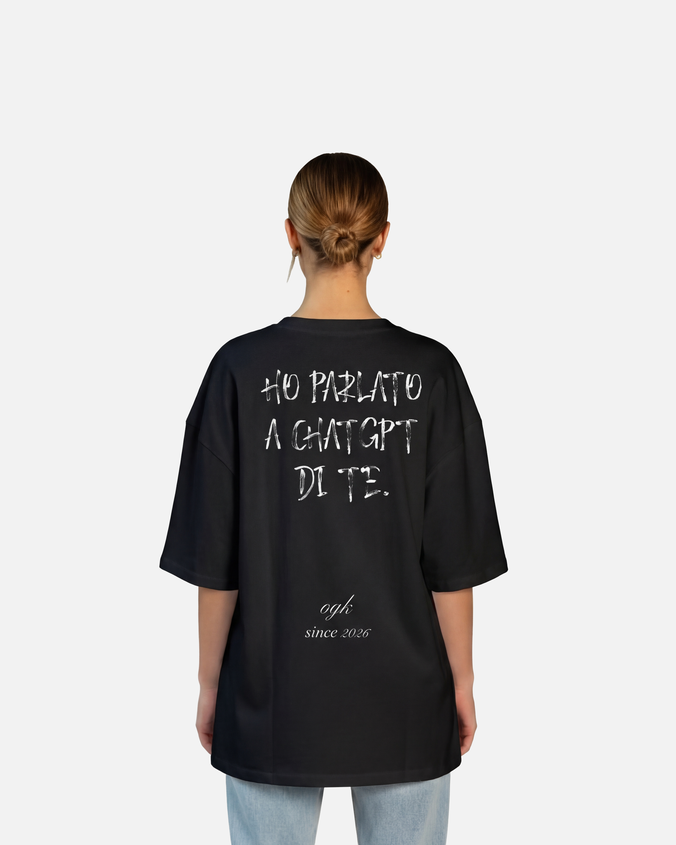 OGK "Ho parlato a ChatGPT di te" Black | T-SHIRT OVERSIZE