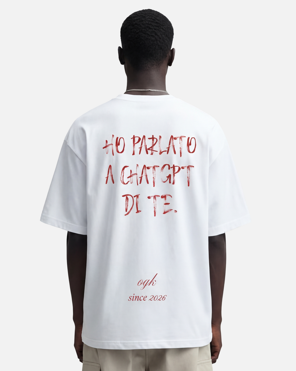 OGK "Ho parlato a ChatGPT di te" Red Graphics | T-SHIRT OVERSIZE