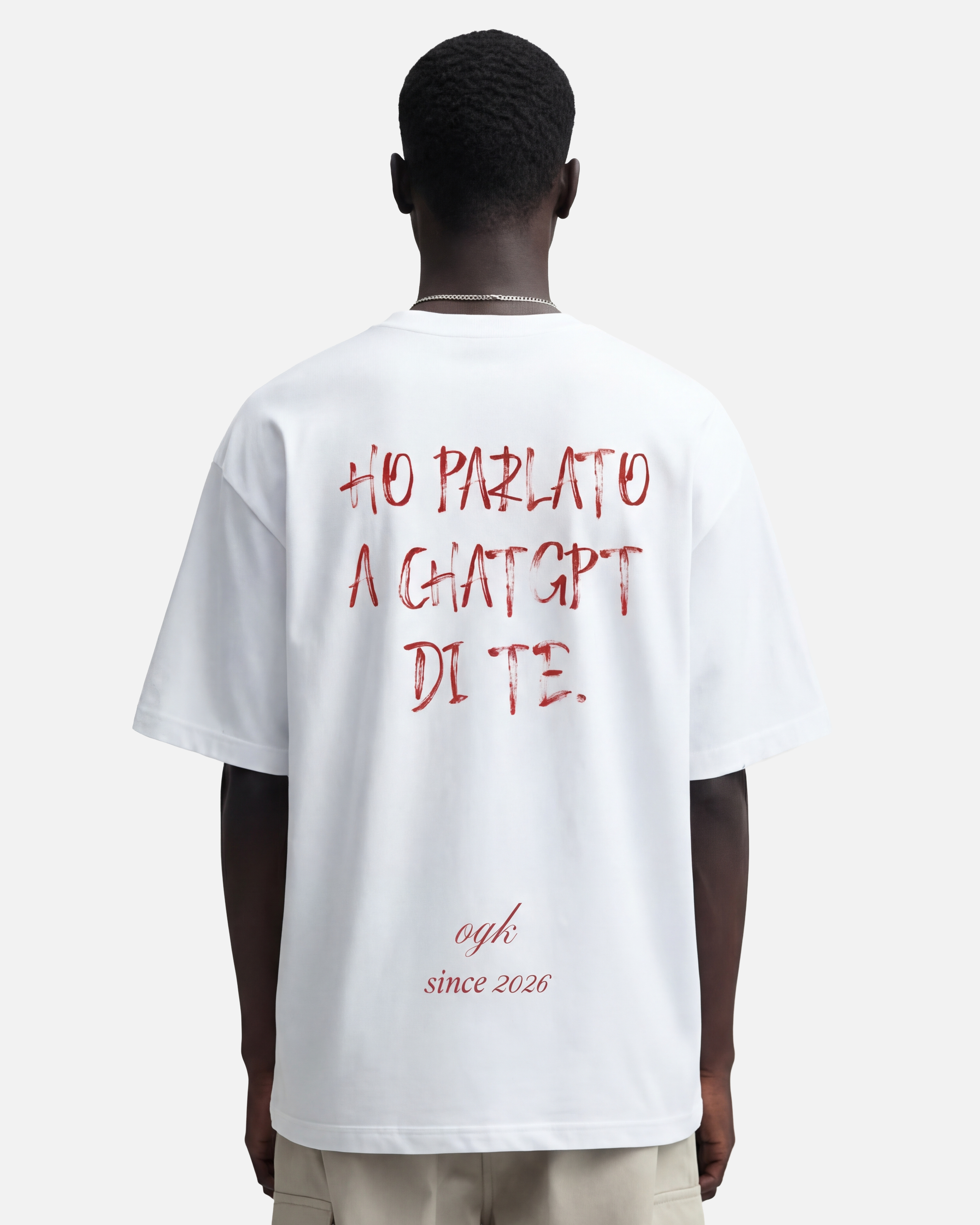 OGK "Ho parlato a ChatGPT di te" Red Graphics | T-SHIRT OVERSIZE