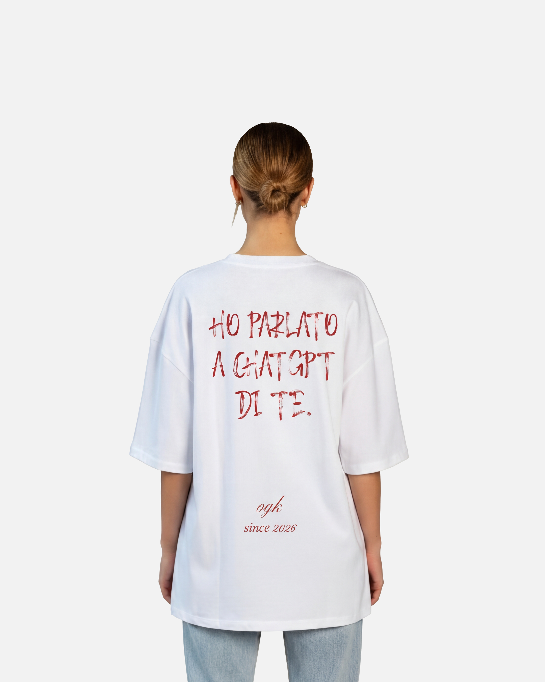 OGK "Ho parlato a ChatGPT di te" Red Graphics | T-SHIRT OVERSIZE